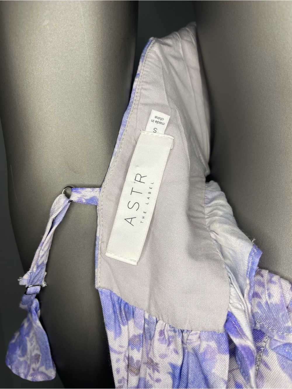 Astr The Label Cassis Dress S Blue Floral Maxi Ruffled Flowy Painterly Pastel - Picture 11 of 13